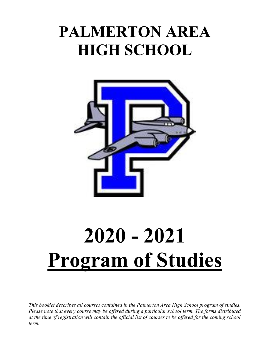 2020 - 2021 Program of Studies