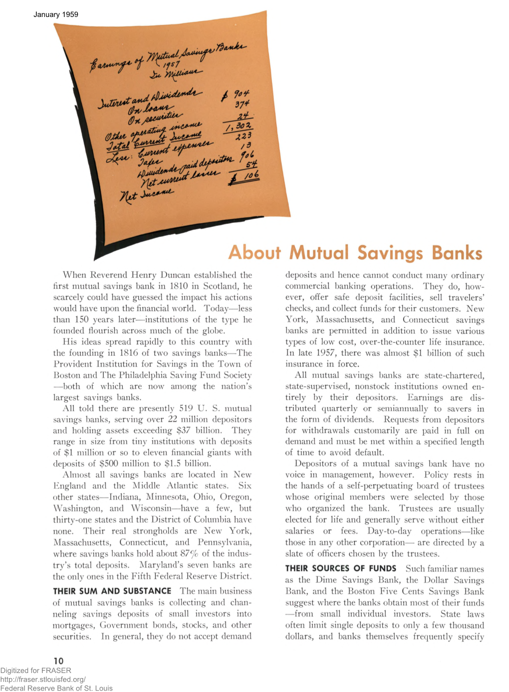 Mutual Savings Banks