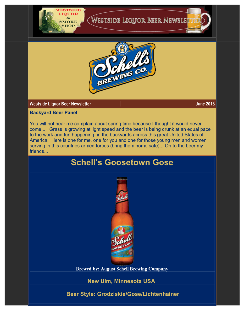 Schell's Goosetown Gose