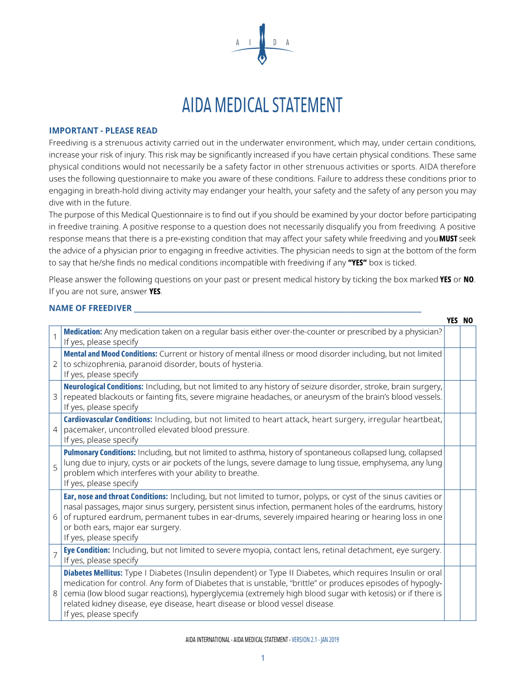 Aida Medical Statement