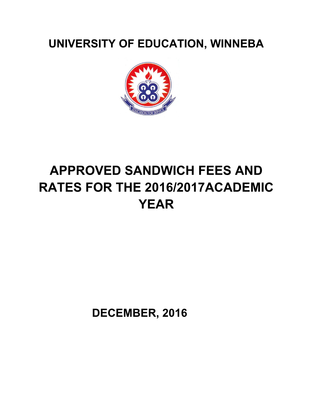 Sandwich Students Fees Per Session (Accommodation Fee Is Excluded)