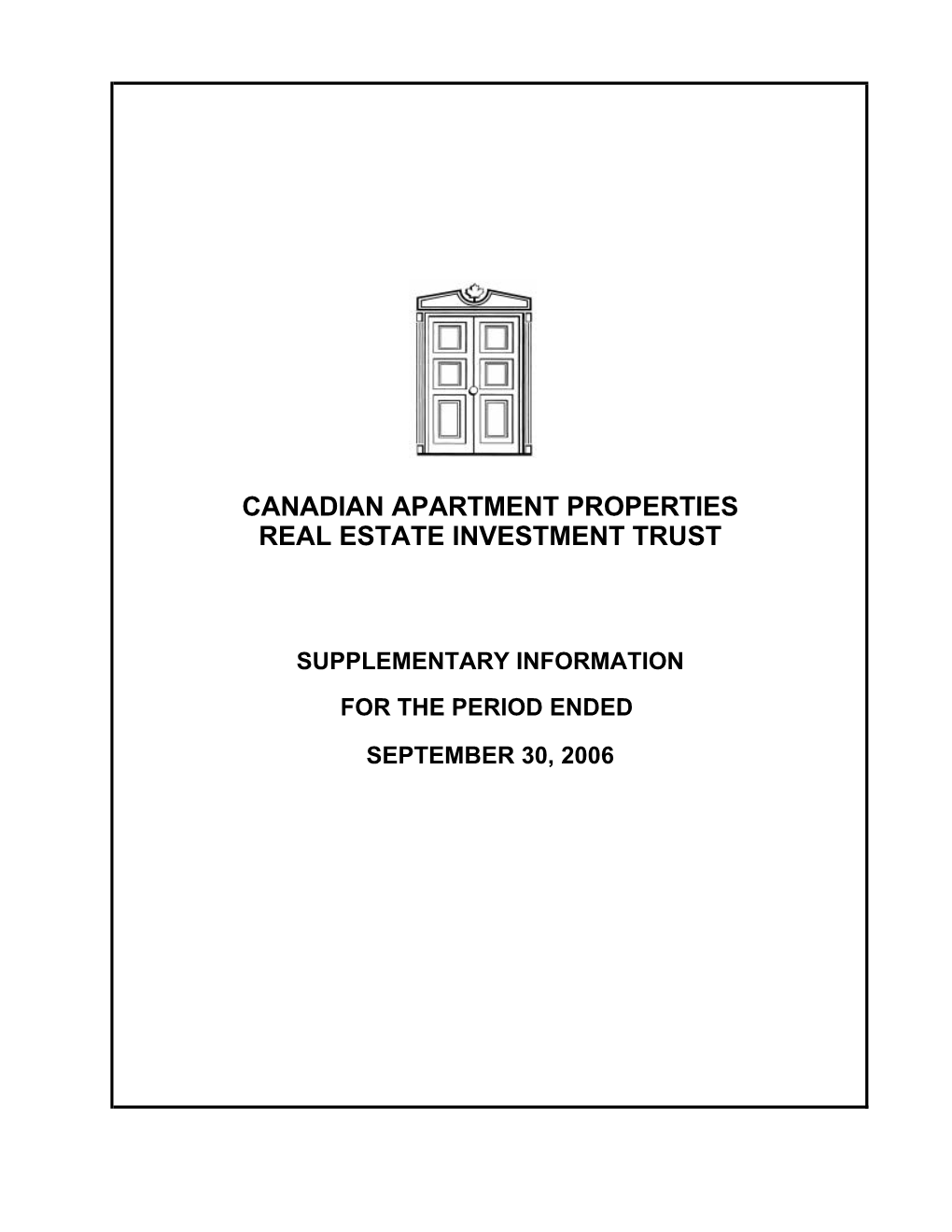 Canadian Apartment Properties Real Estate Investment Trust