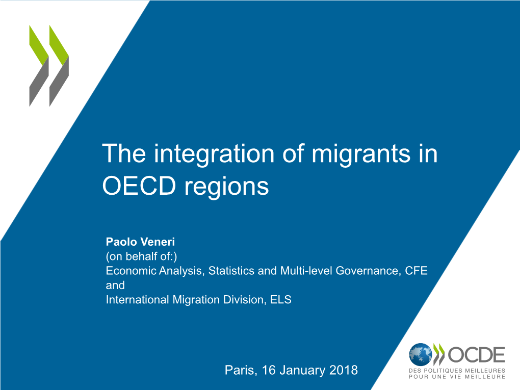 The Integration of Migrants in OECD Regions