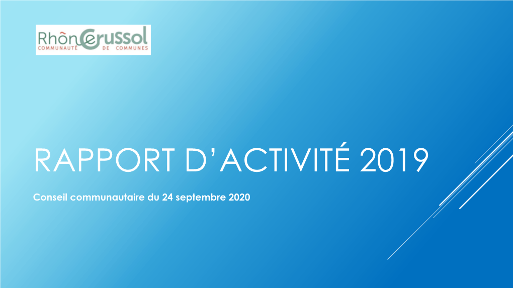 Rapport D'activité 2019