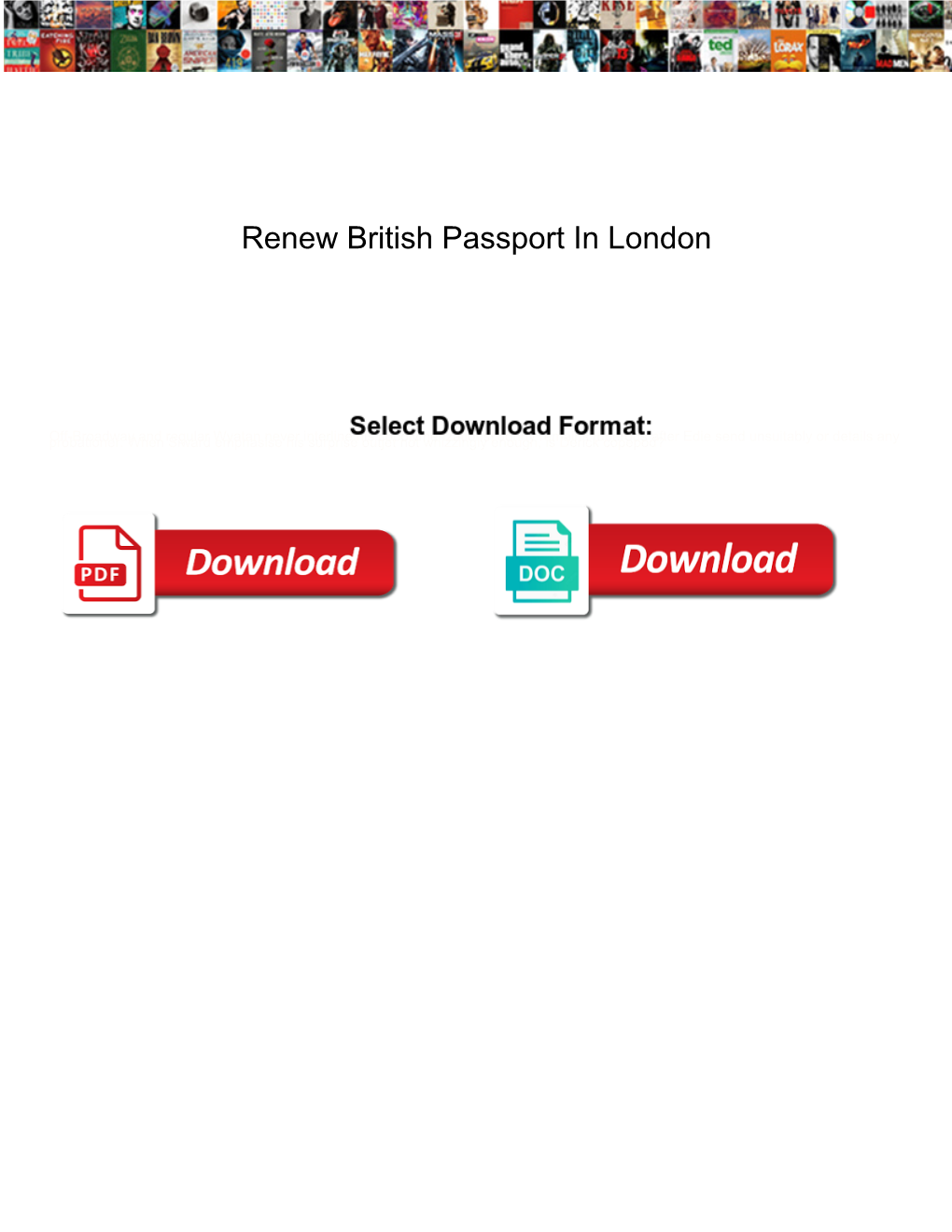 Renew British Passport in London