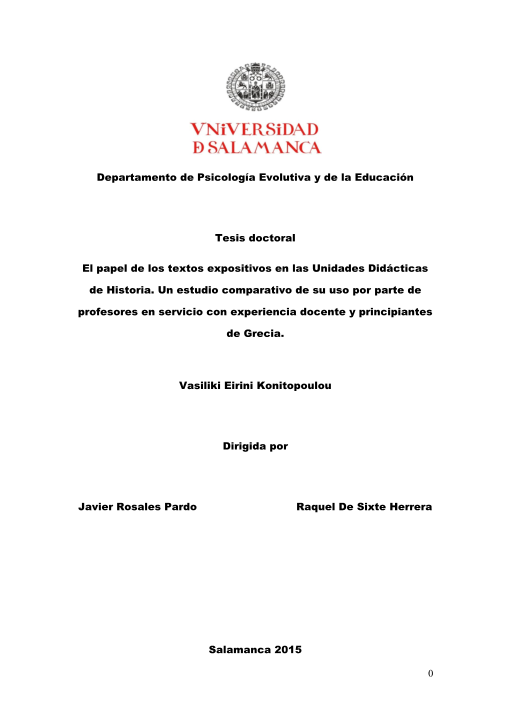 0 Departamento De Psicología Evolutiva Y De La Educación Tesis Doctoral El Papel De Los Textos Expositivos En Las Unidades