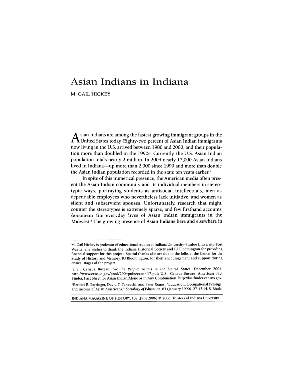 Asian Indians in Indiana