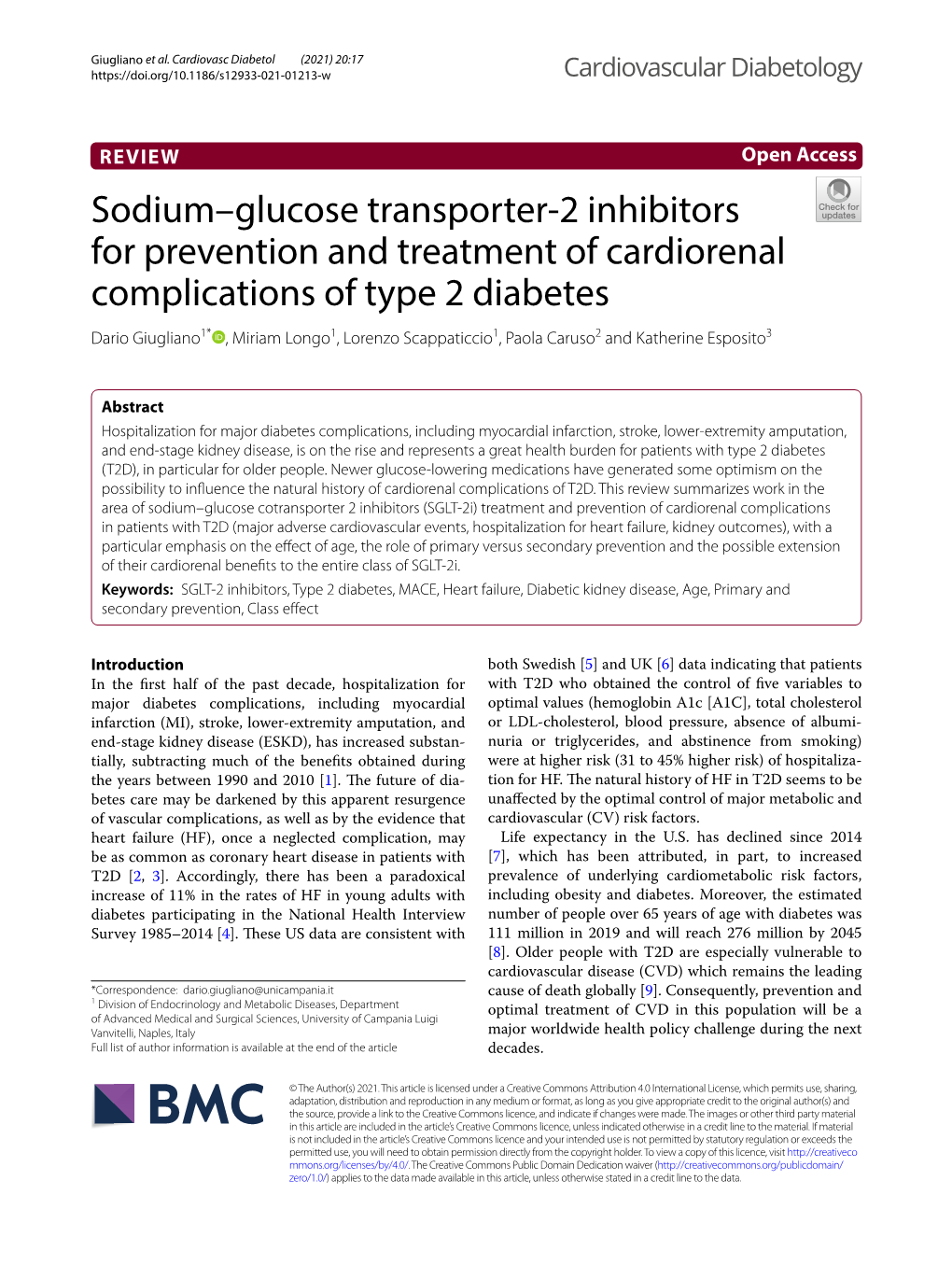 Sodium–Glucose Transporter-2 Inhibitors for Prevention And