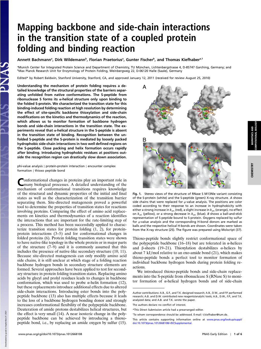 Mapping Backbone and Side-Chain Interactions in the Transition State of a Coupled Protein Folding and Binding Reaction