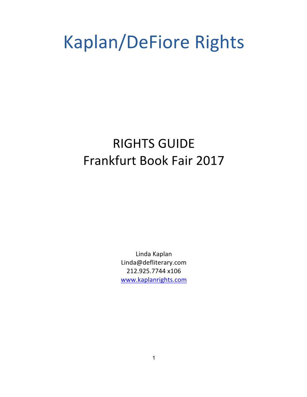 Client List Kaplan/Defiore Rights