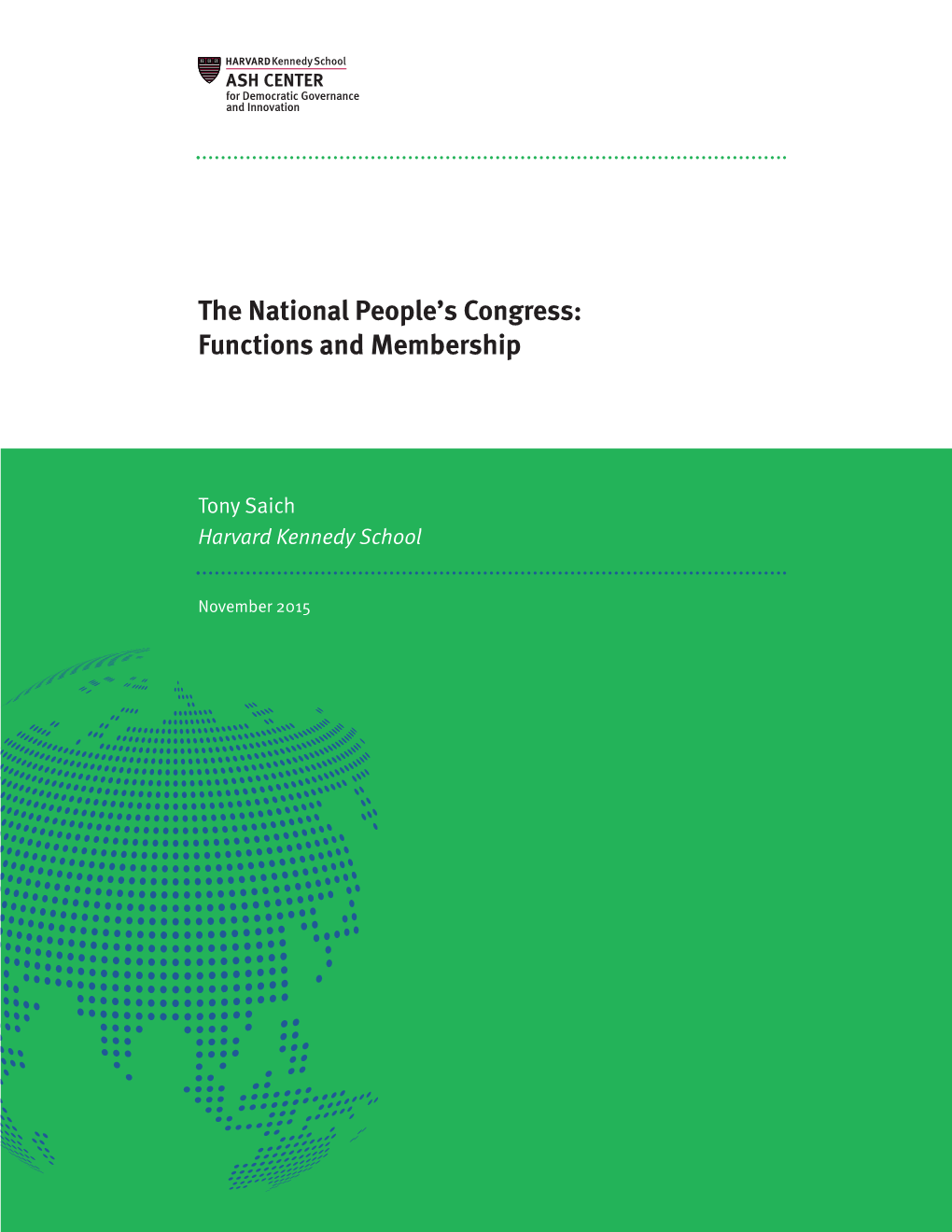 The National People's Congress: Functions and Membership