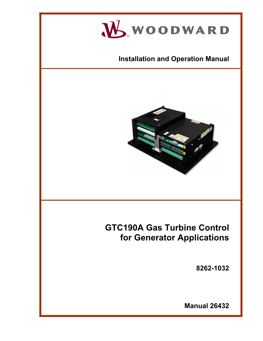 GTC190A Gas Turbine Control for Generator Applications