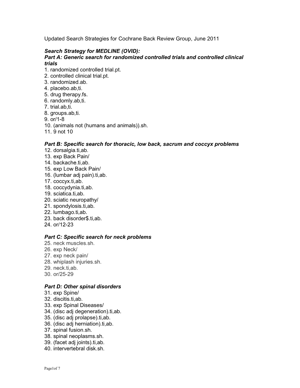 Updated Search Strategies for CBG Aug 2007