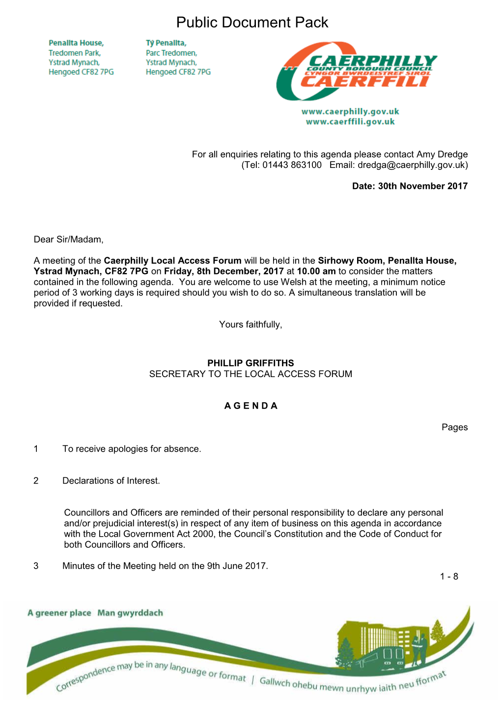 (Public Pack)Agenda Document for Caerphilly Local Access Forum, 08