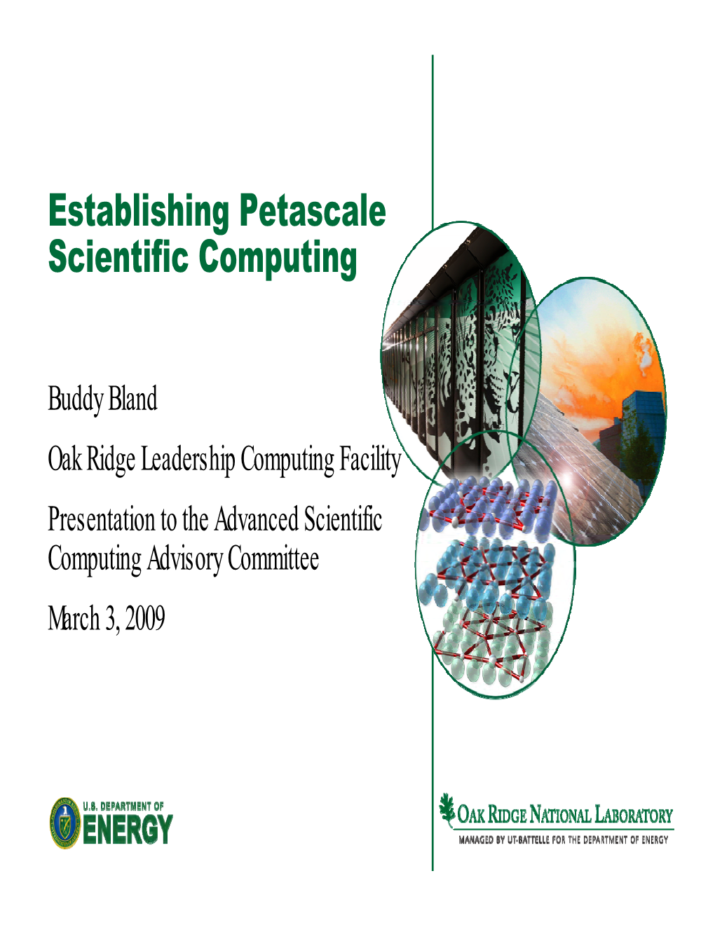 Establishing Petascale Scientific Computing