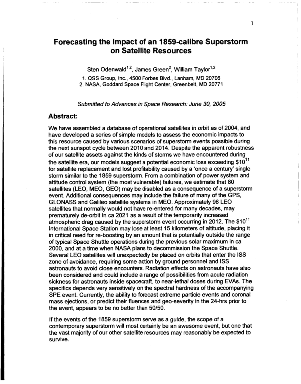 Forecasting the Impact of an 1859-Calibre Superstorm on Satellite Resources