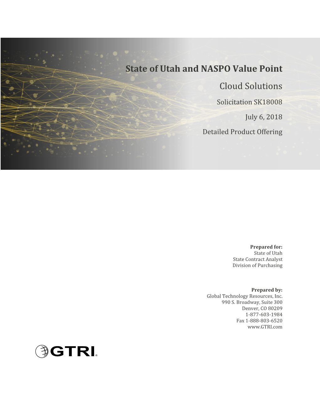 State of Utah and NASPO Value Point Cloud Solutions