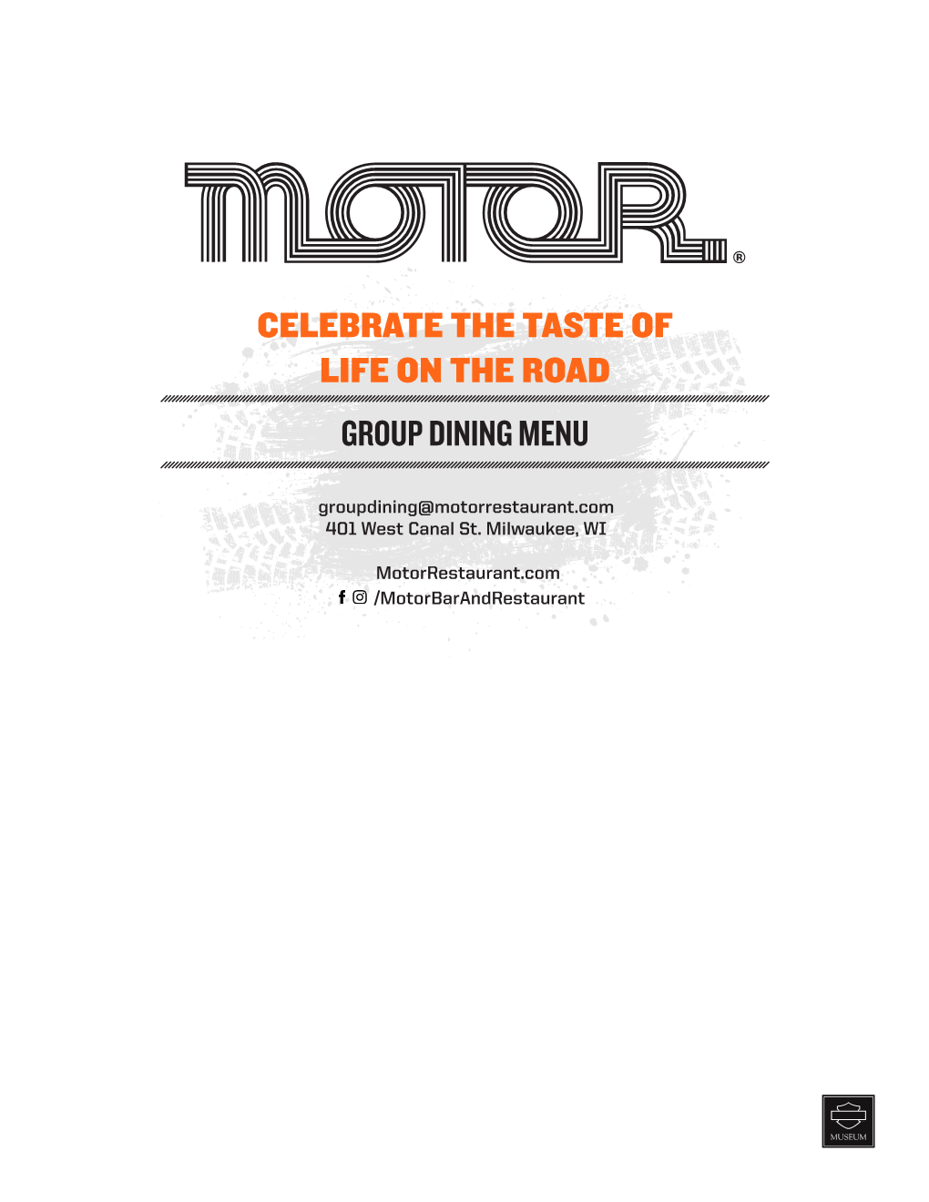 Celebrate the Taste of Life on the Road Group Dining Menu