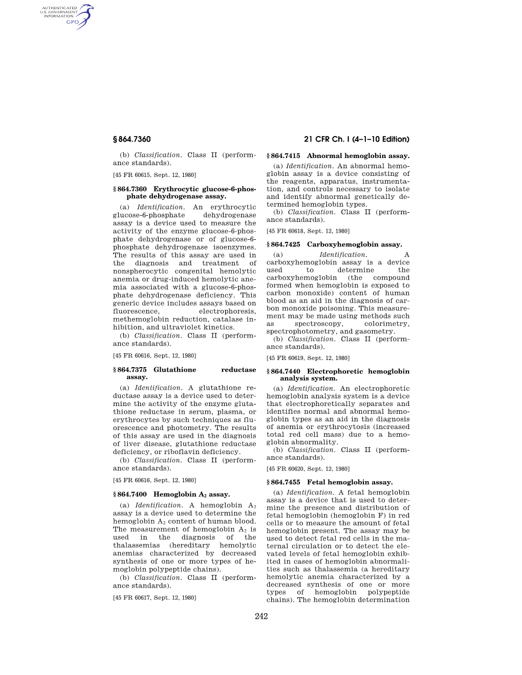 21 CFR Ch. I (4–1–10 Edition) § 864.7360