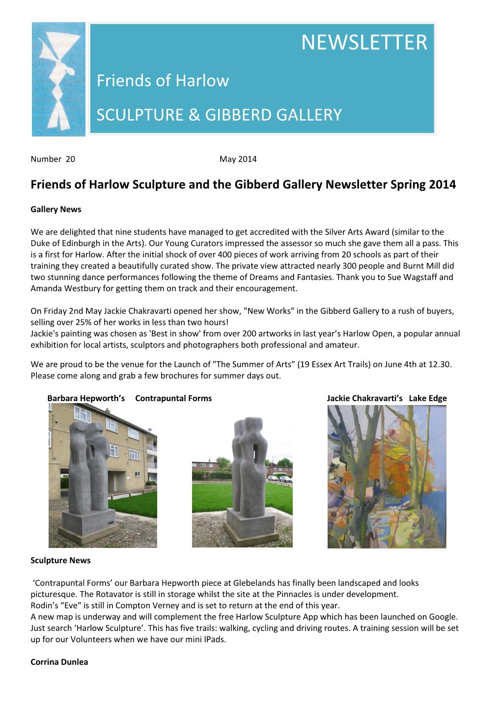 NEWSLETTER Friends of Harlow SCULPTURE & GIBBERD GALLERY