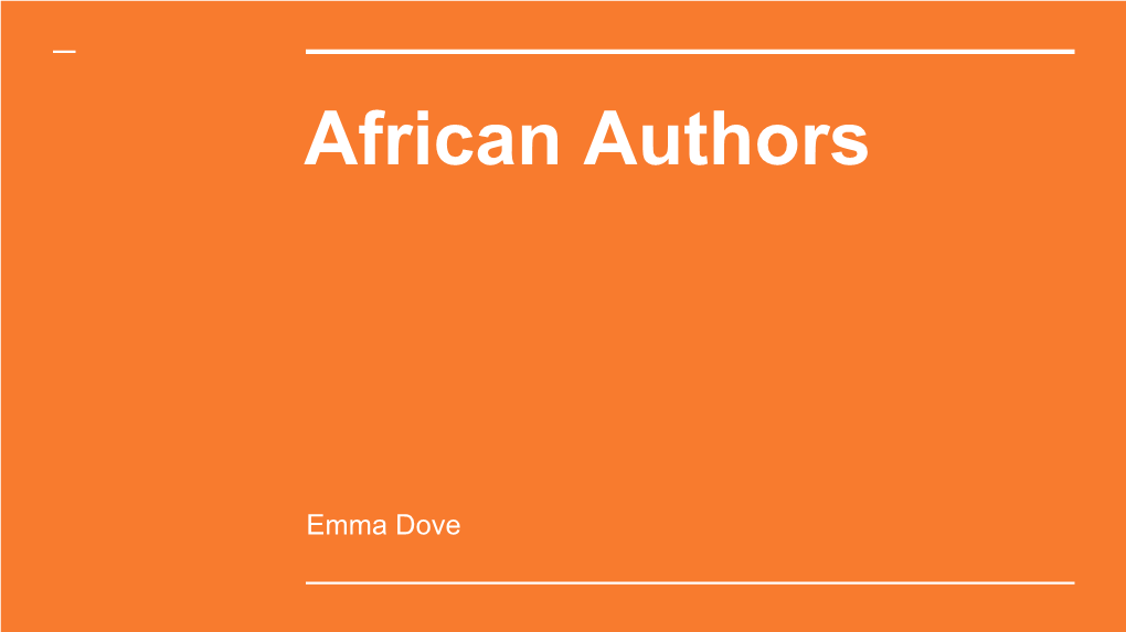 African Authors