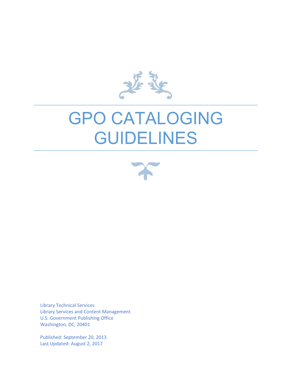 Gpo Cataloging Guidelines