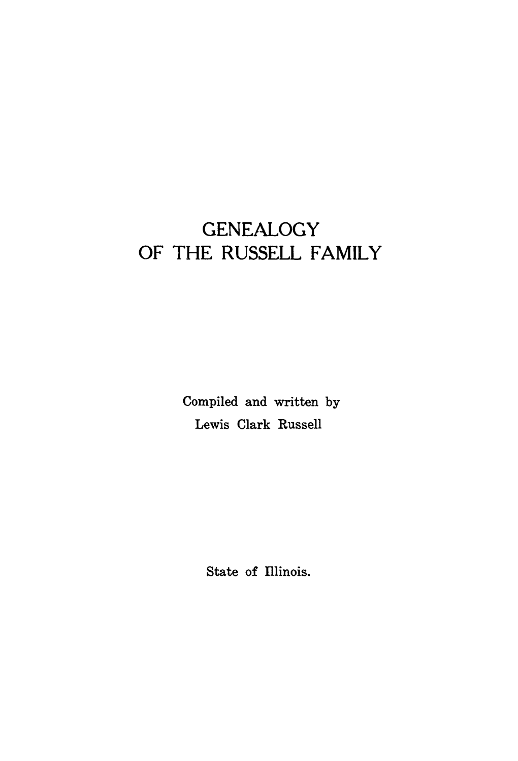 Genealogy of the Russell Family