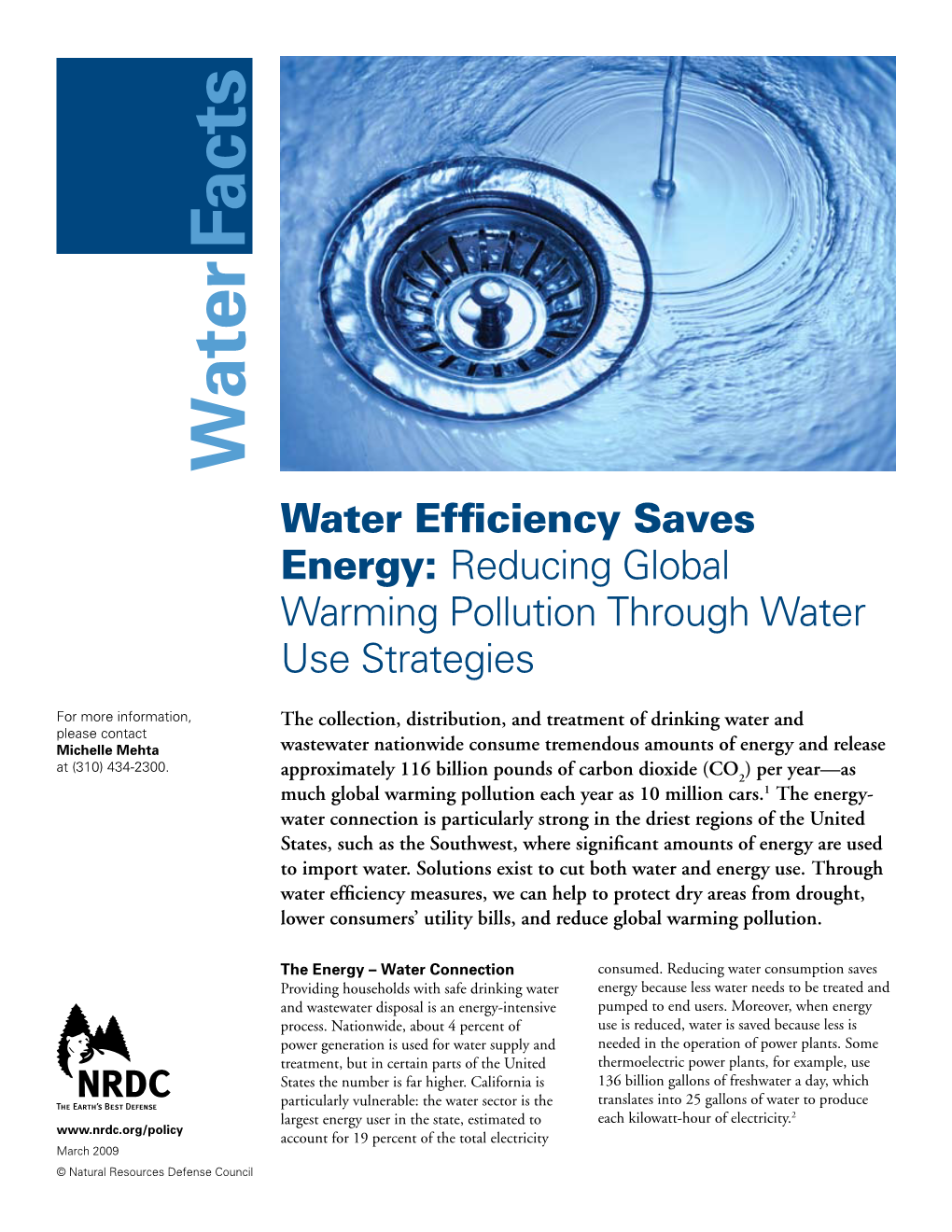 Water Efficiency Saves Energy – Reducing Global Warming Pollution