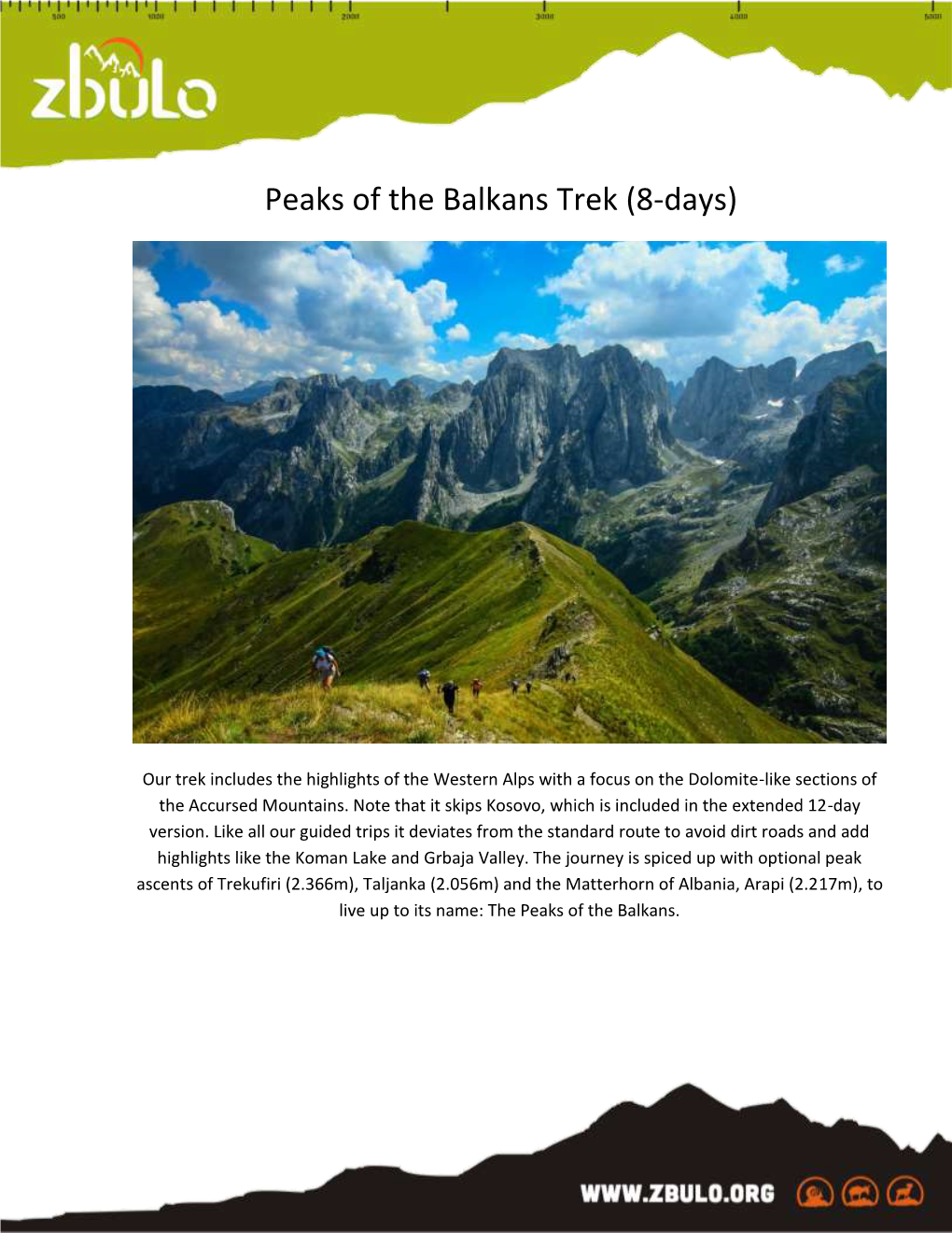 Peaks of the Balkans Trek (8-Days)