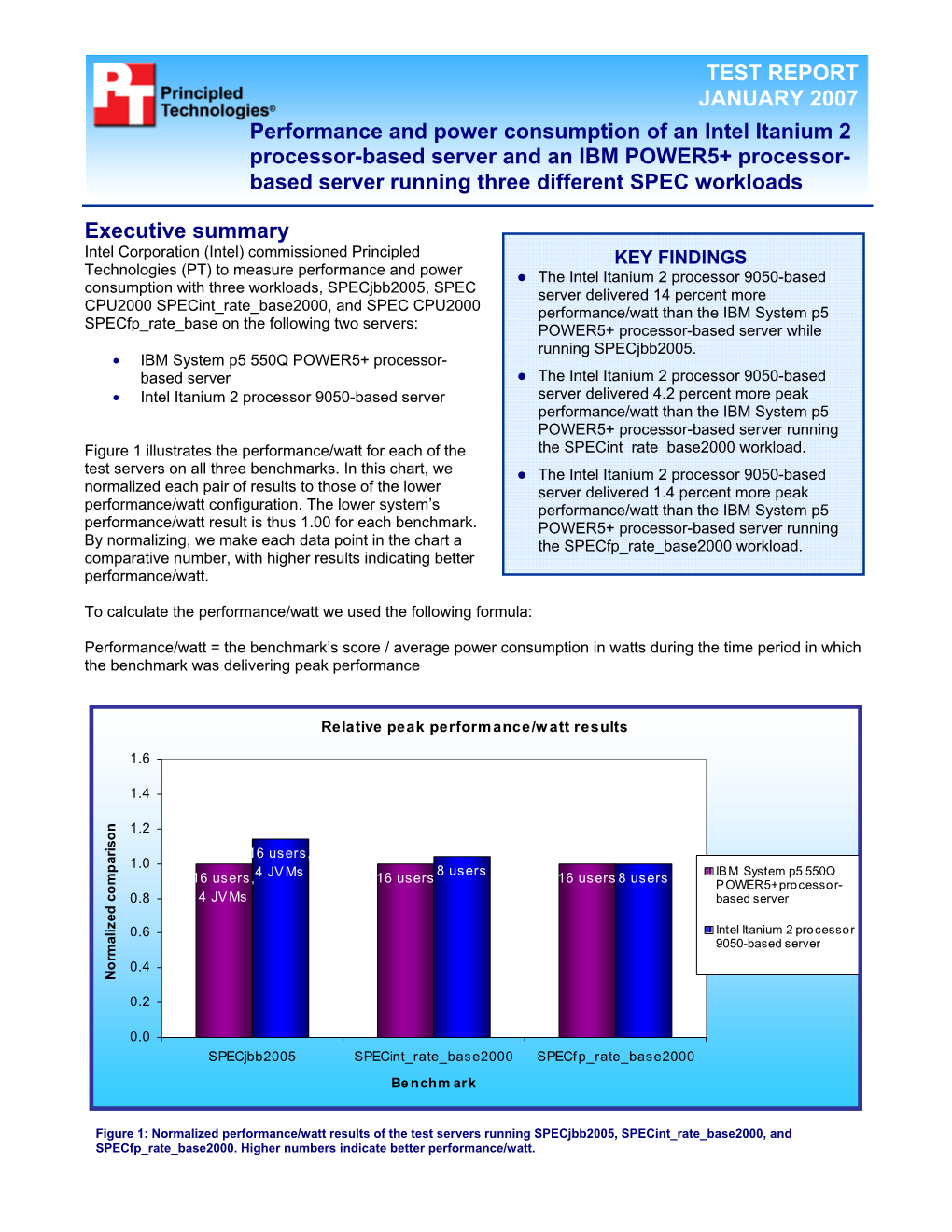 Performance and Power Consumption of an Intel Itanium 2 Processor-Based Server and an IBM POWER5+ Processor