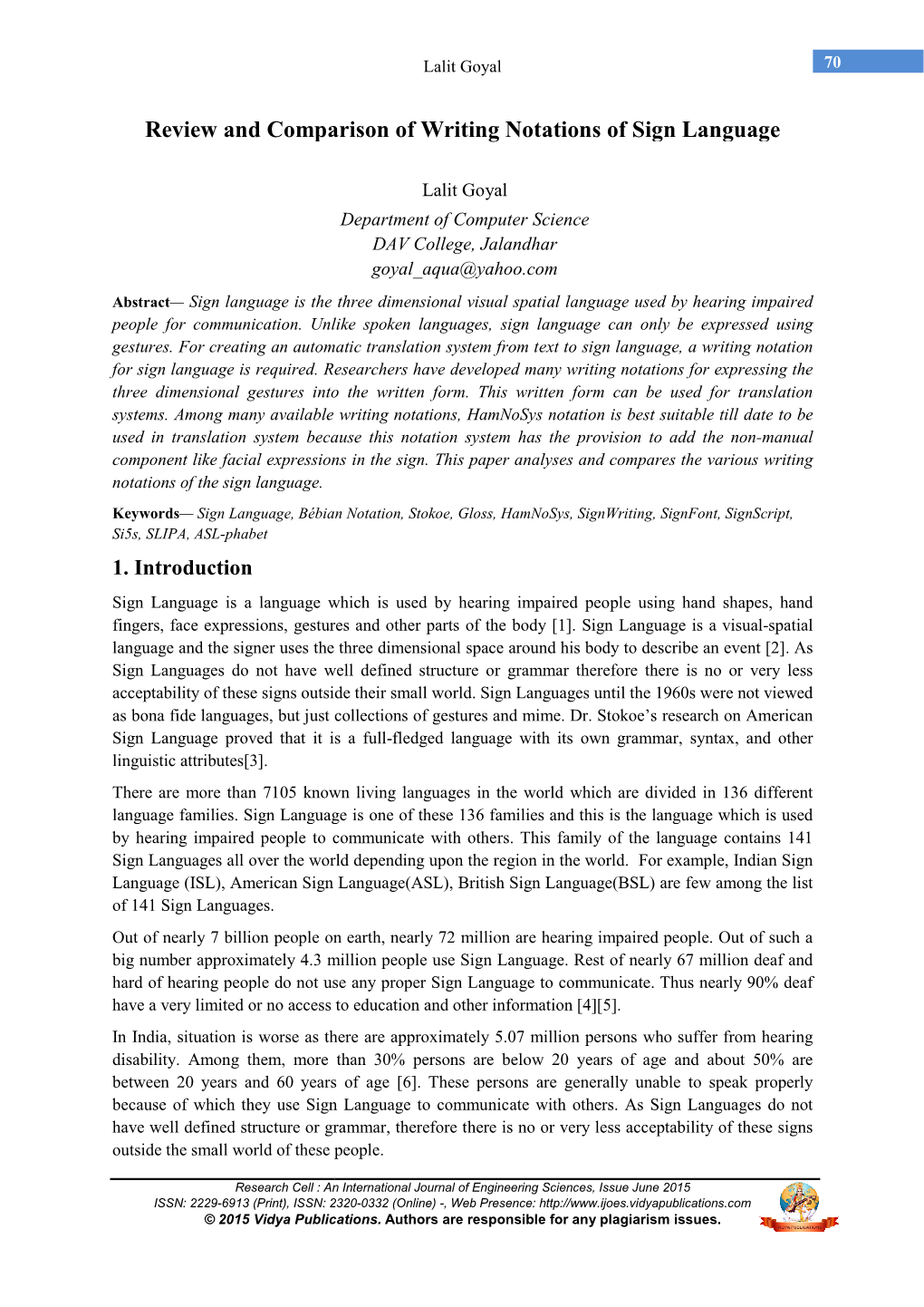 Review and Comparison of Writing Notations of Sign Language