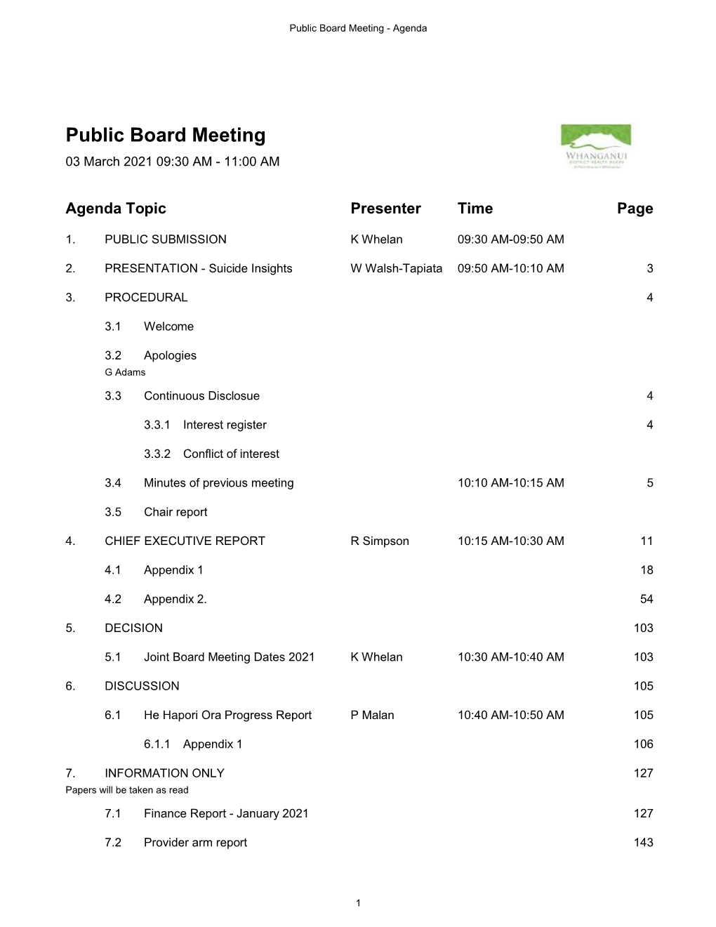 Meeting Documents 3 March 2021