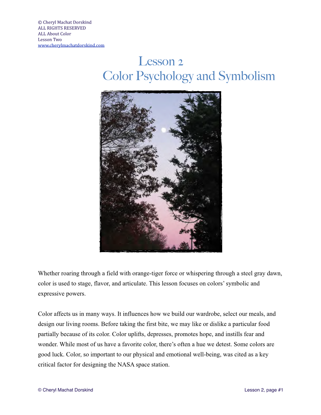 Lesson 2 Color Psychology and Symbolism