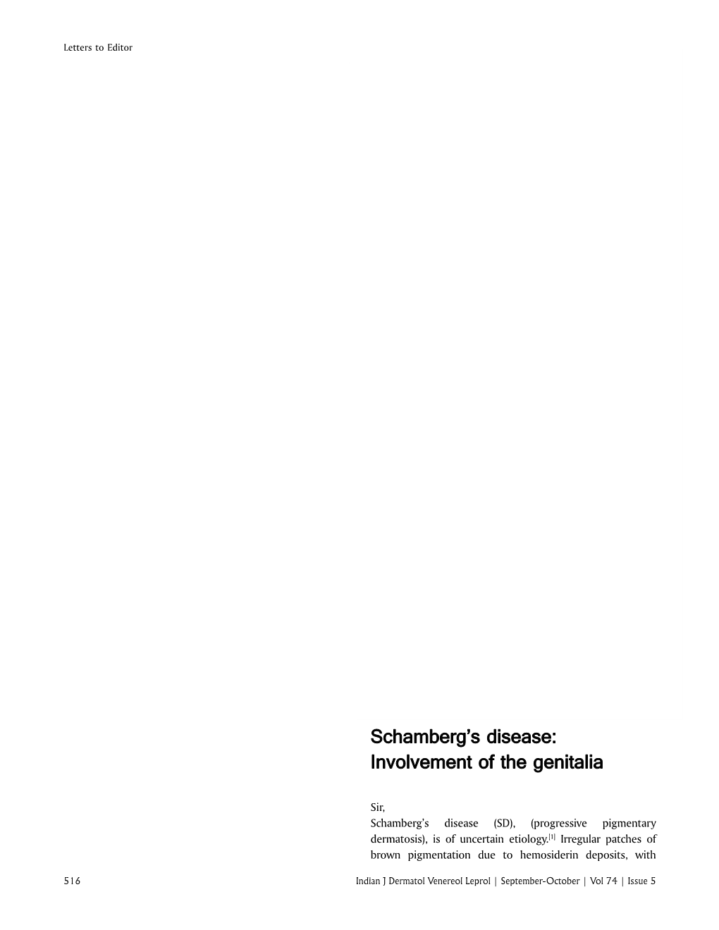 Schamberg's Disease: Involvement of the Genitalia