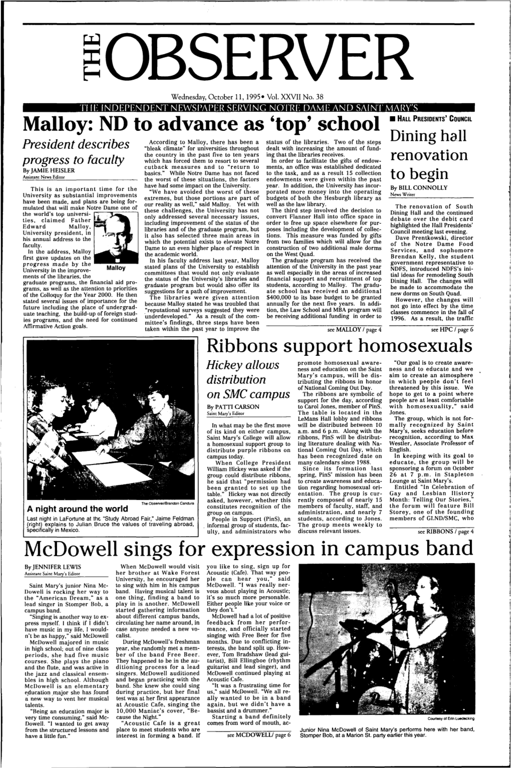 Mcdowell Sings for Expression in Campus Band