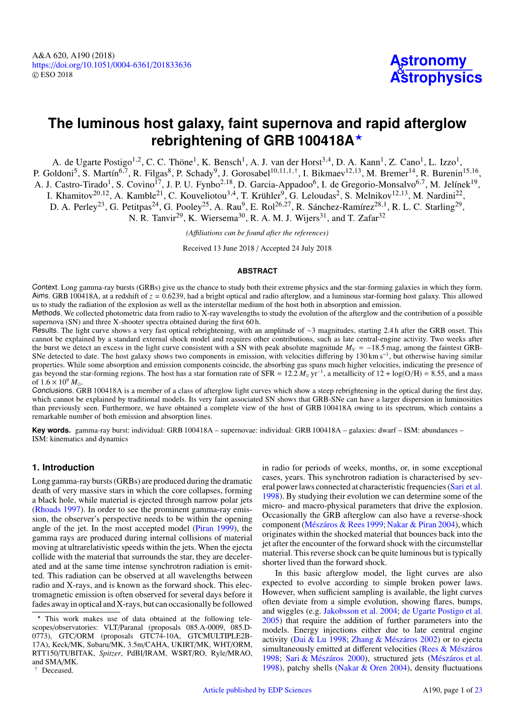 The Luminous Host Galaxy, Faint Supernova and Rapid Afterglow Rebrightening of GRB 100418A? A