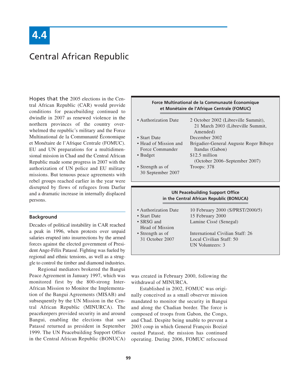 Central African Republic Mission Notes