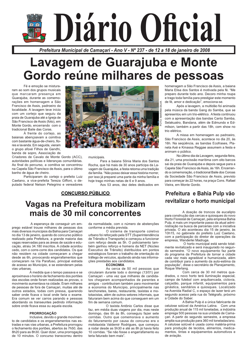 Lavagem De Guarajuba E Monte Gordo Reúne Milhares De Pessoas