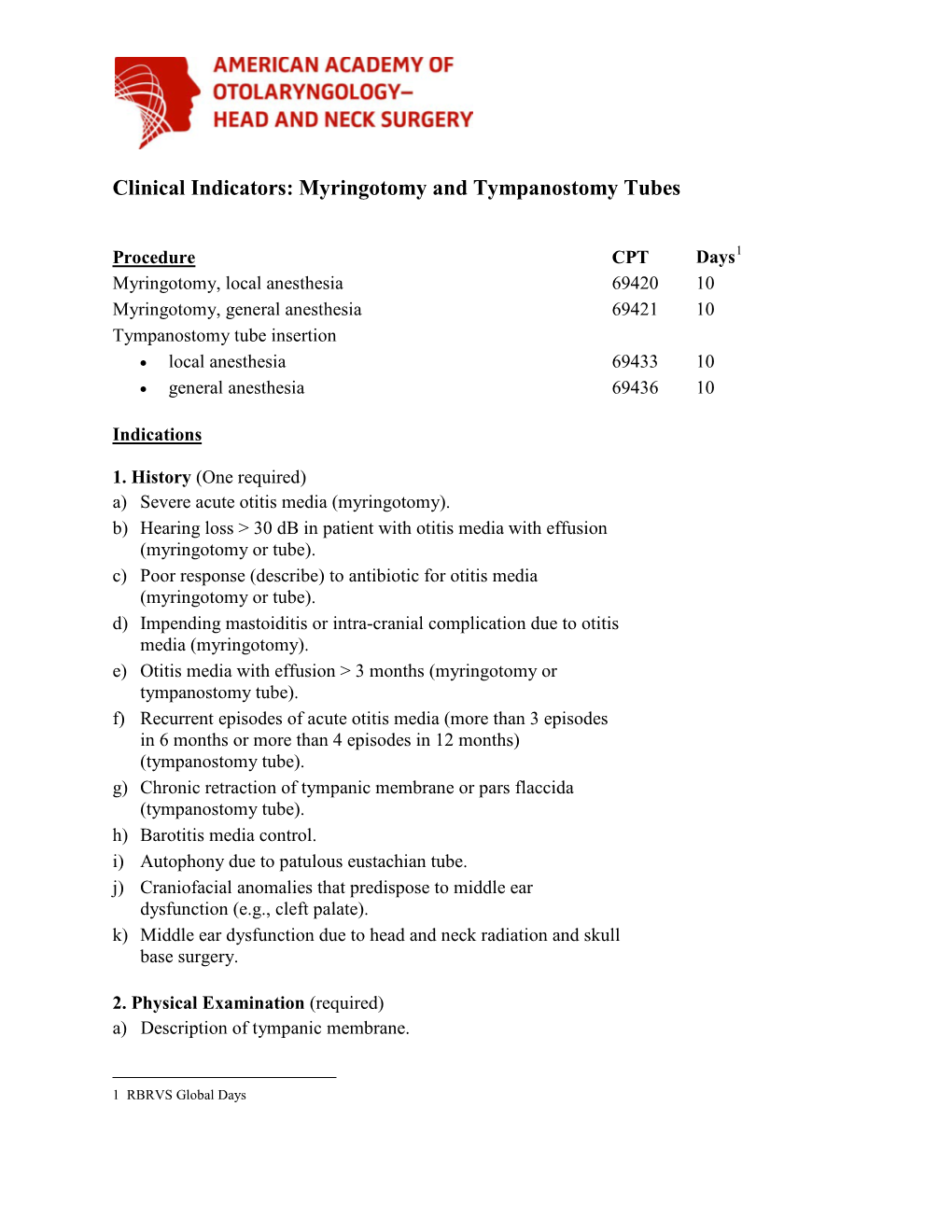 Myringotomy and Tympanostomy Tubes