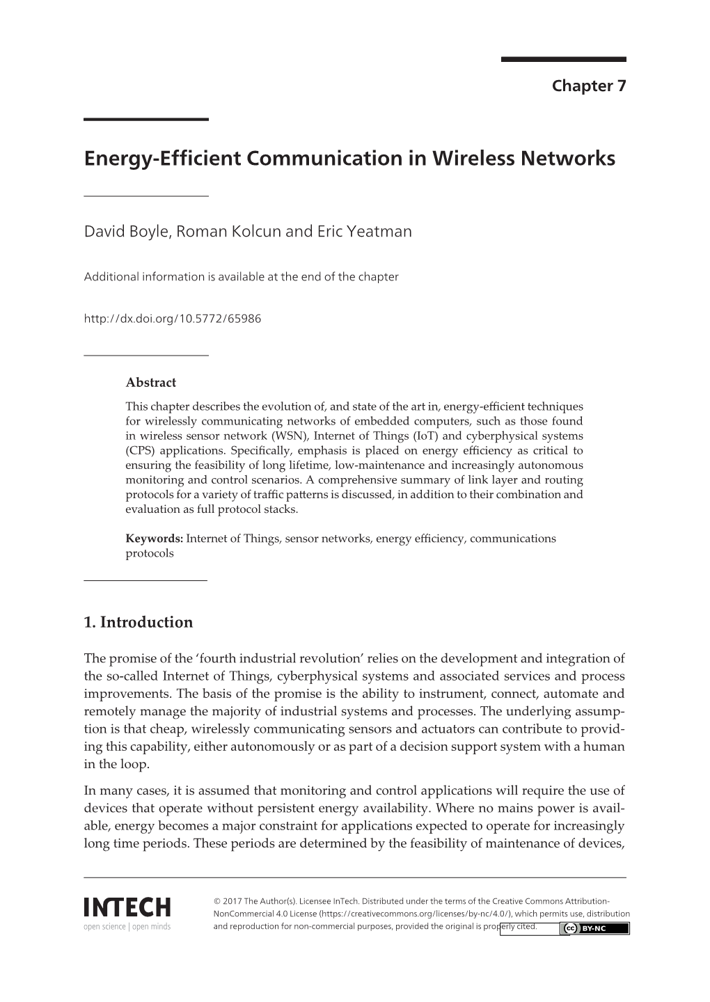 Energy-Efficient Communication in Wireless Networks Energy-Efficient Communication in Wireless Networks