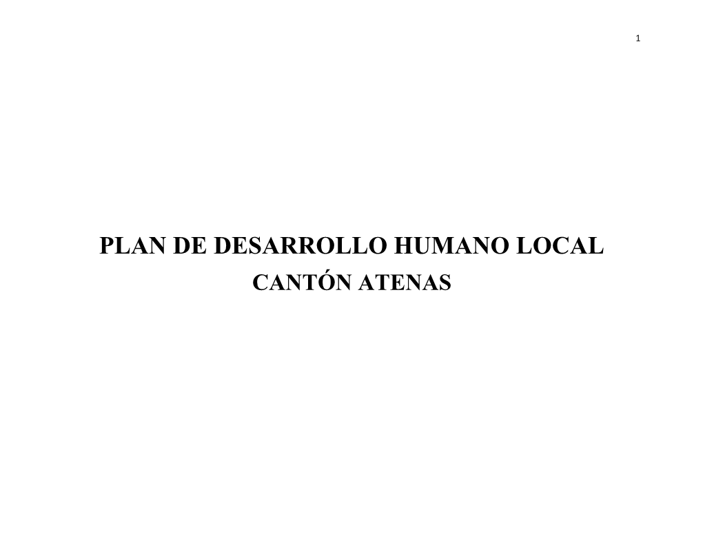 Plan De Desarrollo Humano Local Cantón Atenas