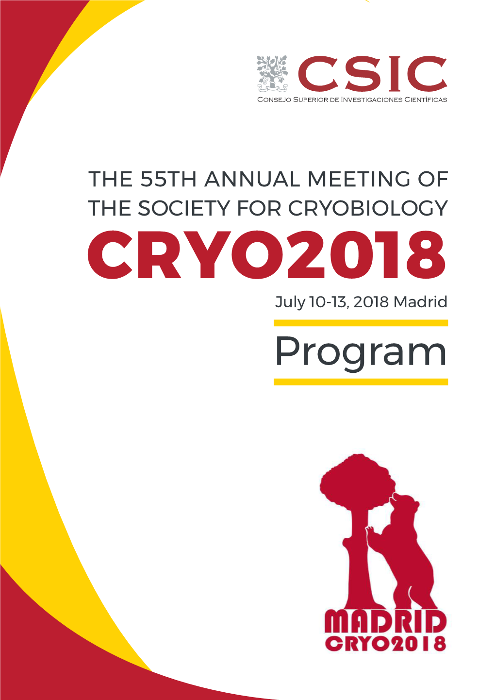 Program CRYO2018 CONFERENCE BOOK 2 TABLE of CONTENTS