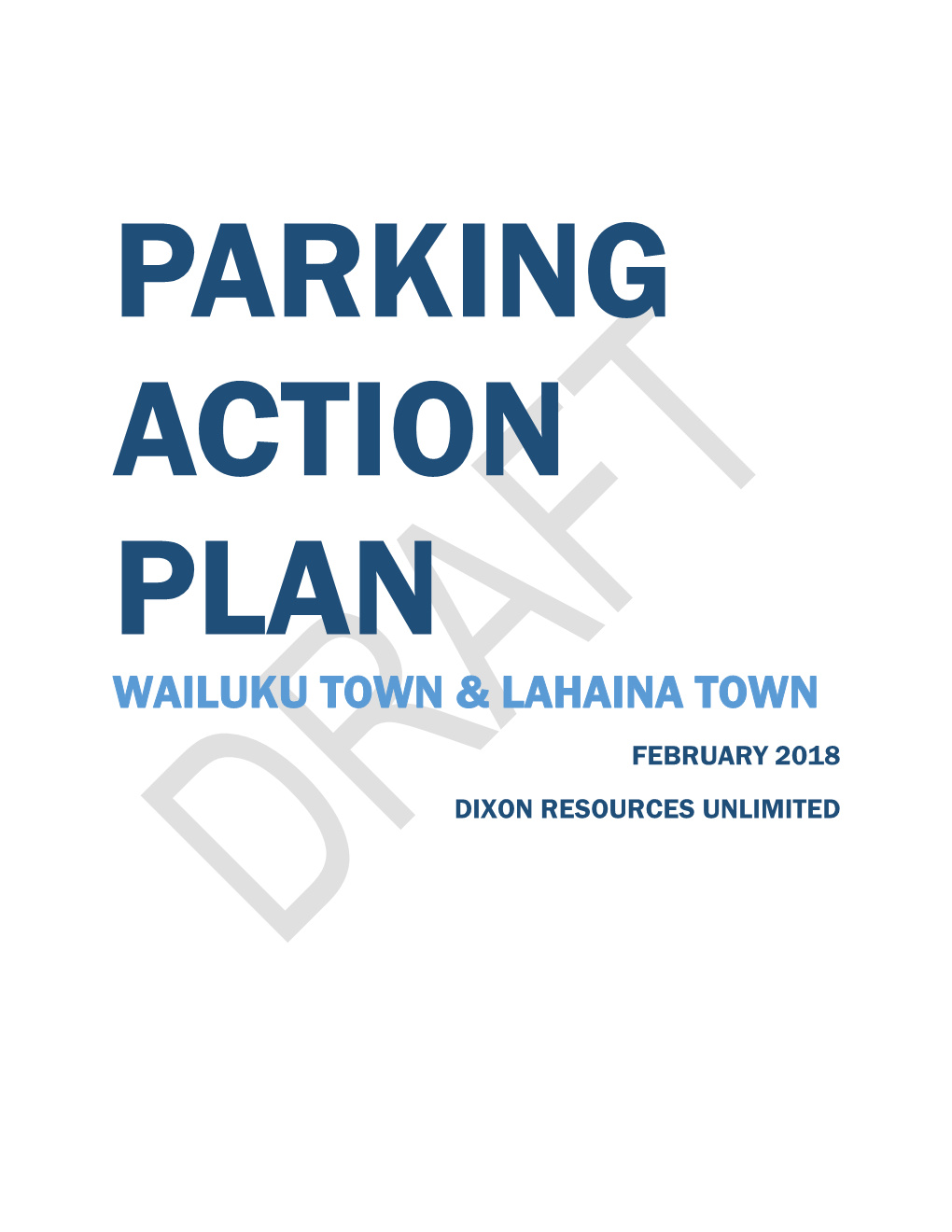 Lahaina Town Parking Action Plan