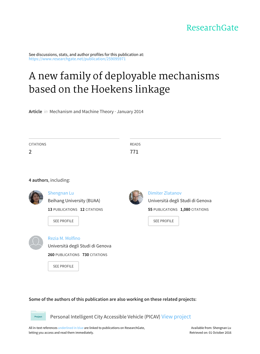 A New Family of Deployable Mechanisms Based on the Hoekens Linkage