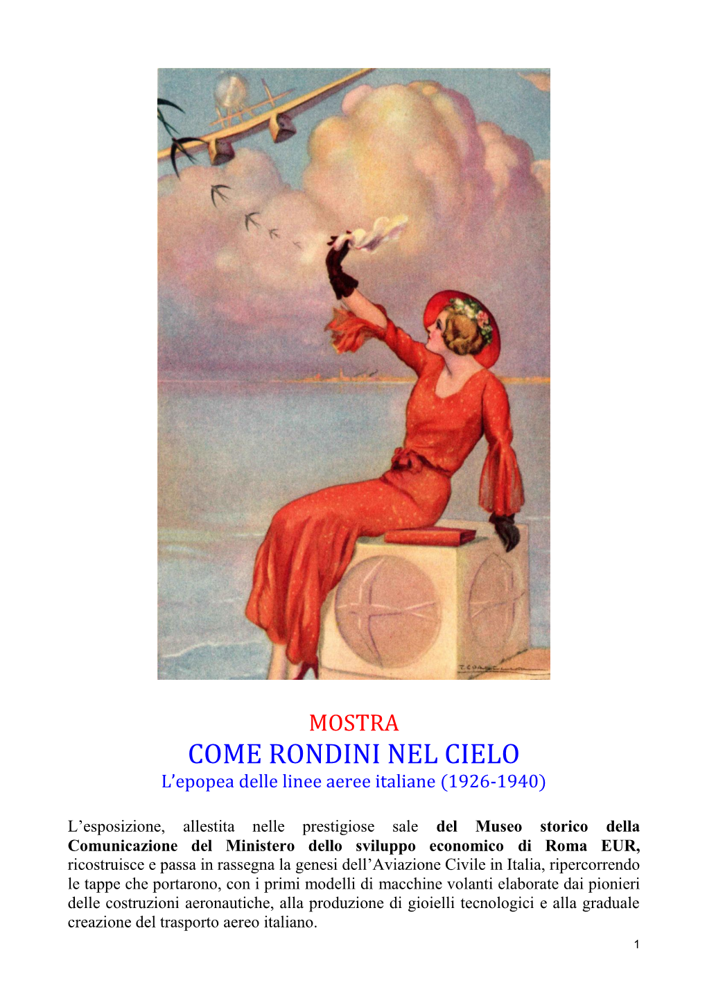 COME RONDINI NEL CIELO L’Epopea Delle Linee Aeree Italiane (1926-1940)