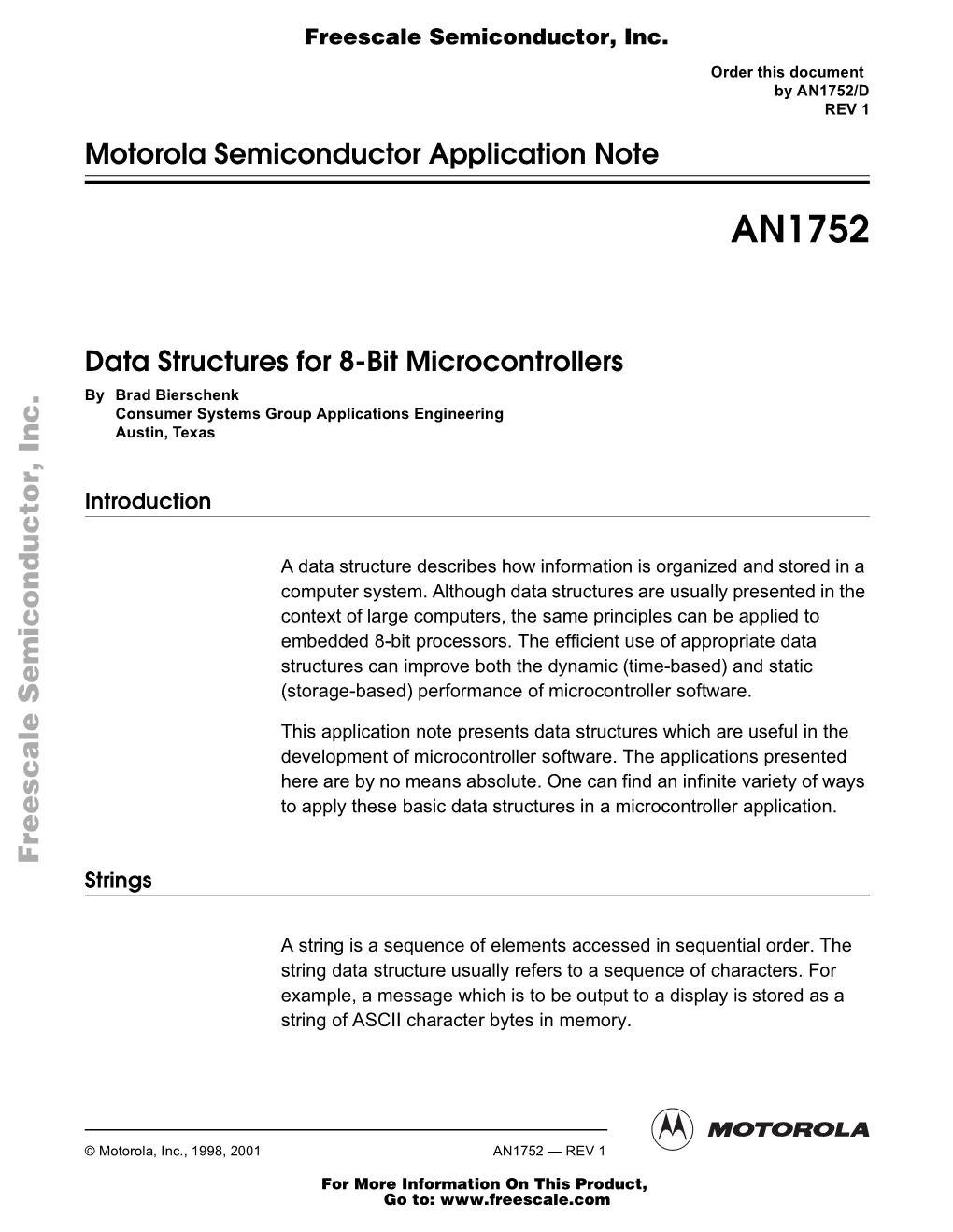 AN1752/D REV 1 Motorola Semiconductor Application Note