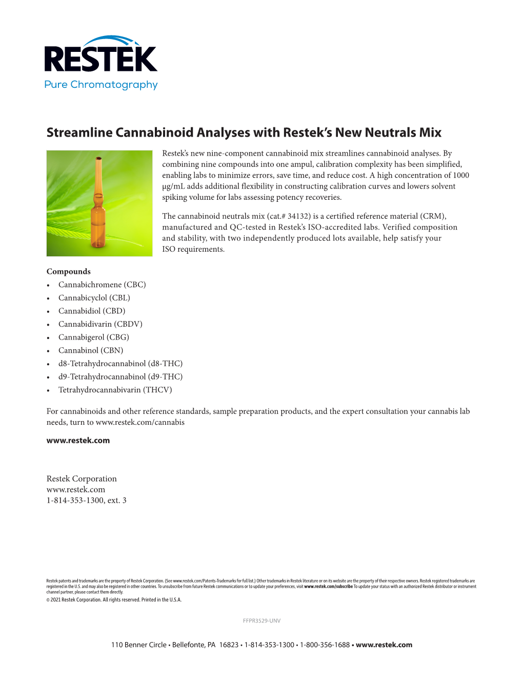 Streamline Cannabinoid Analyses with Restek's New Neutrals