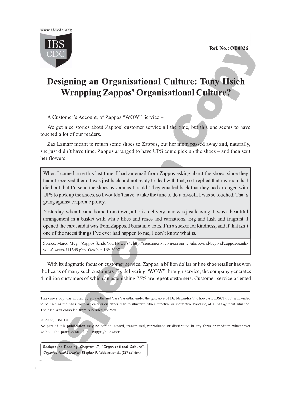 Designing an Organisational Culture Tony Hsieh