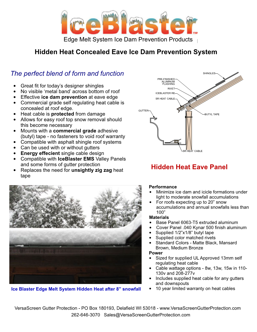 Hidden Heat Concealed Eave Ice Dam Prevention System Hidden