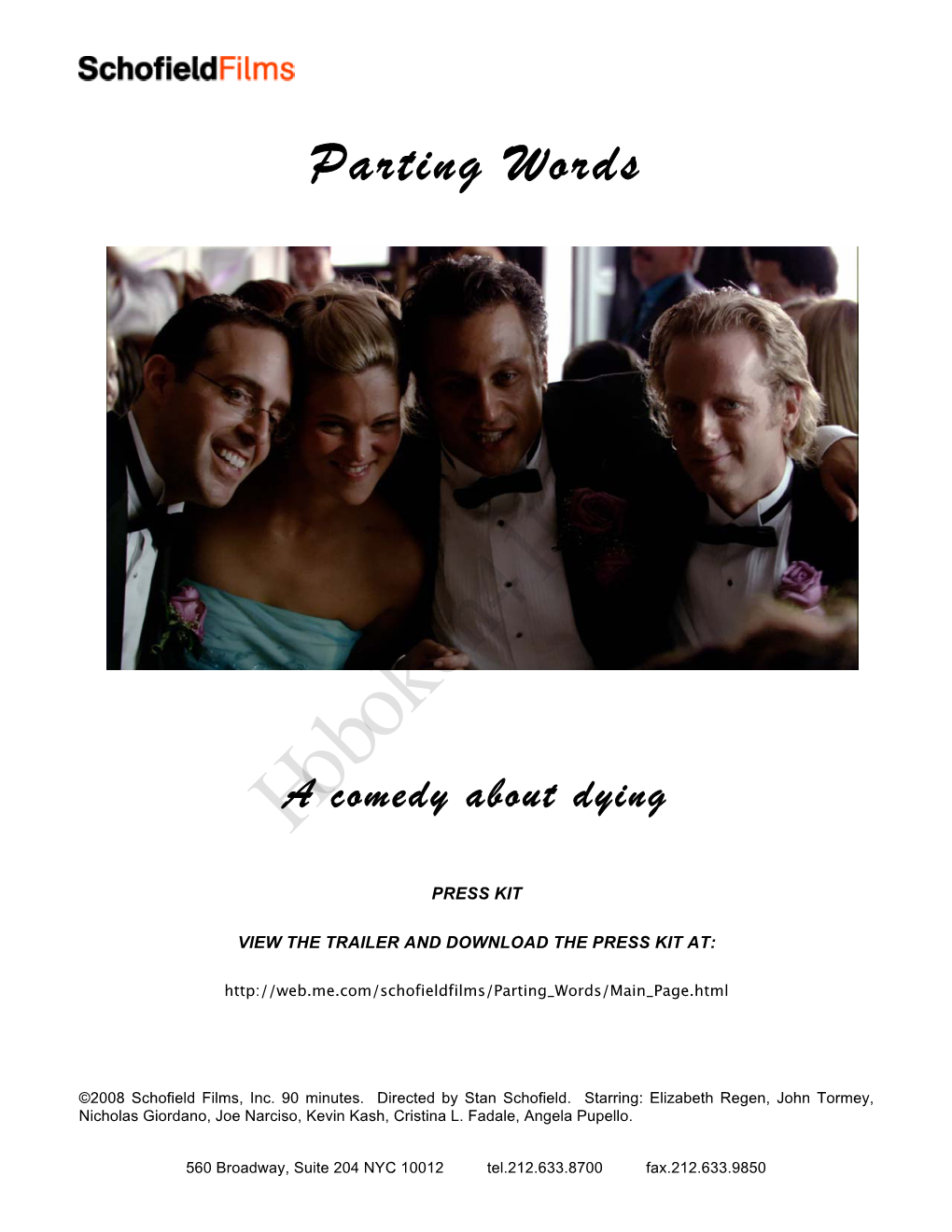 Parting Words a Comedy About Dying